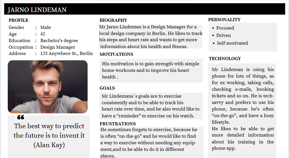 Persona of the man Jarno